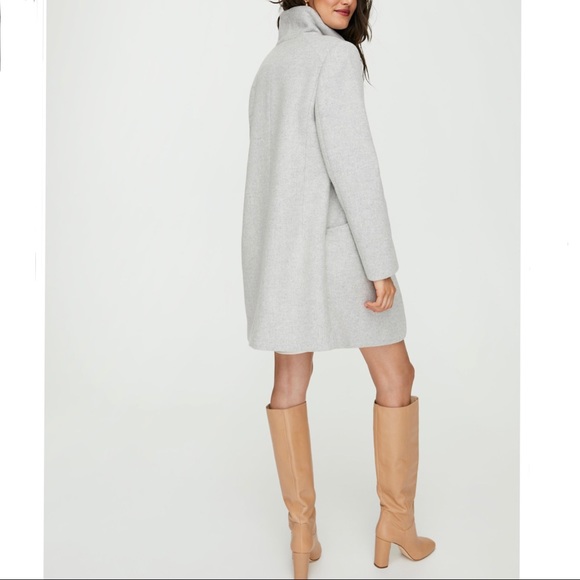 ASOS Jackets & Blazers - asos gray collared mid length textured coat